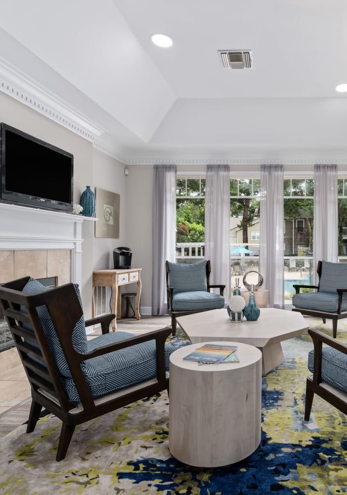 Interior of the community clubhouse at Gates at Jubilee in Daphne, Alabama