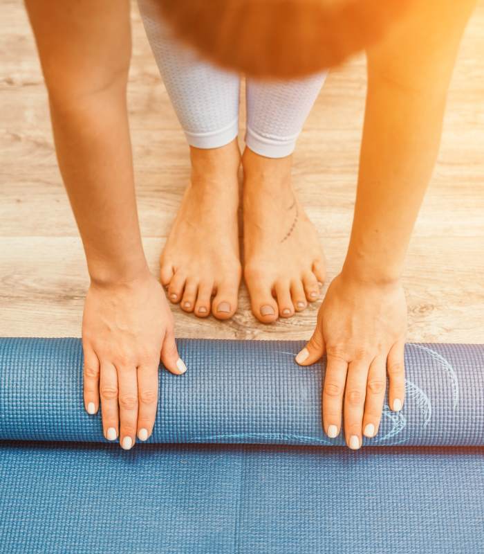 A spacious yoga studio at Ascent Apartment Homes in Asheville, North Carolina