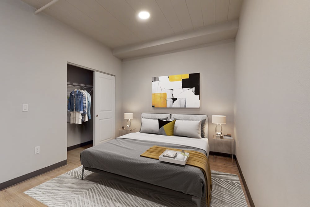 Luxury Bedroom at Art District Flats in Denver, Colorado