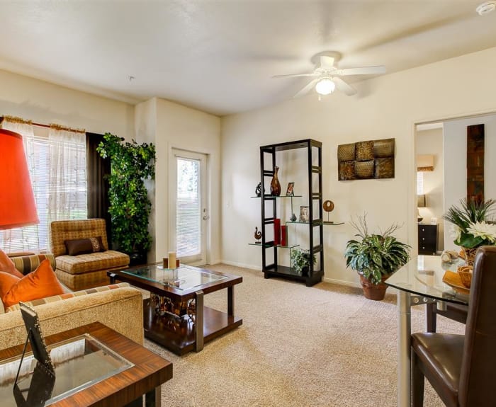 Beautiful living room in model home at Sterling Pointe in Flagstaff, AZ