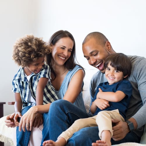 A resident family in a home at Gateway Village in San Diego, California