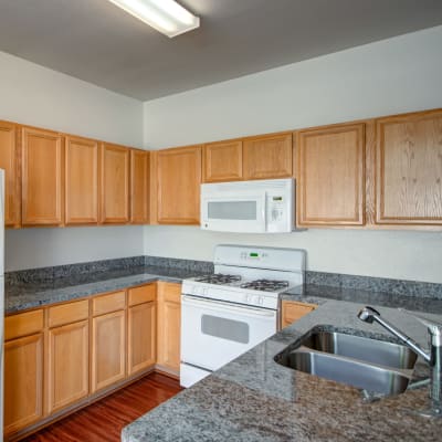 Cabinets in a kitchen at Lyman Park in Quantico, Virginia