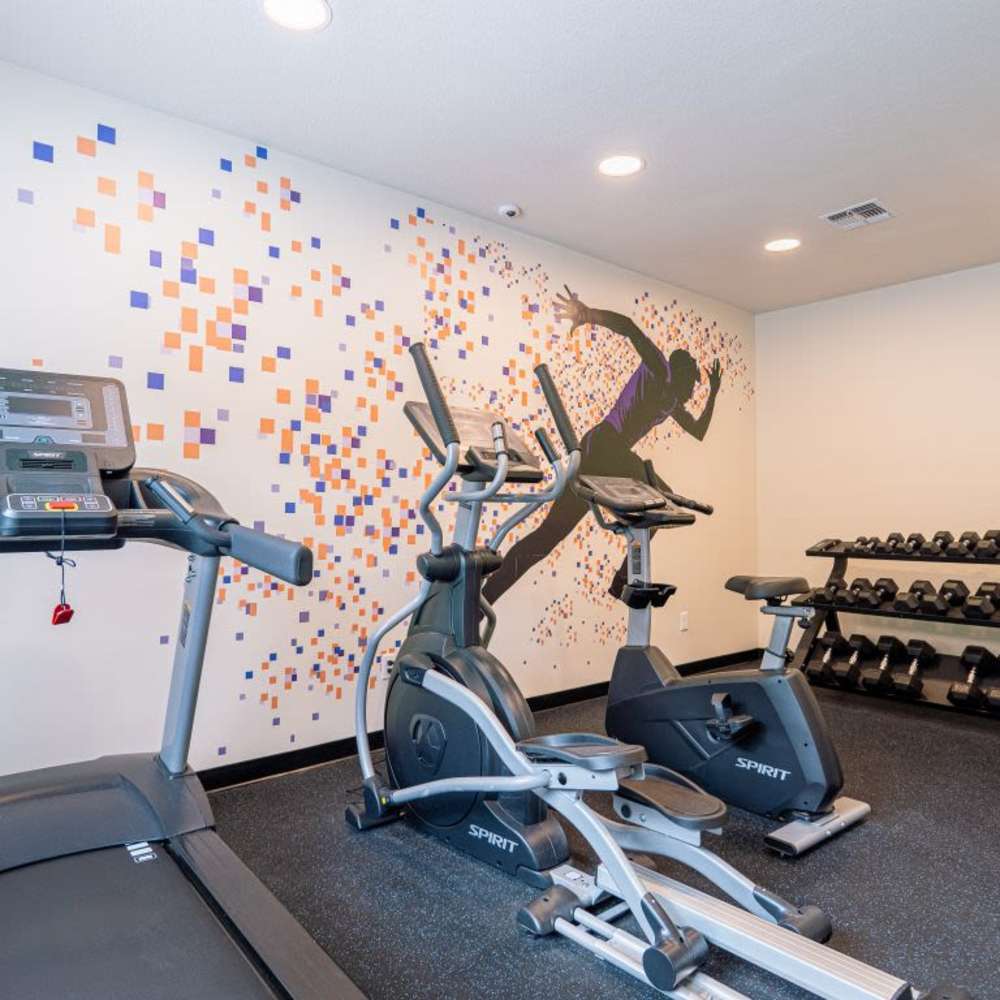 Fitness center at Dunwoodie Place in Orlando, Florida