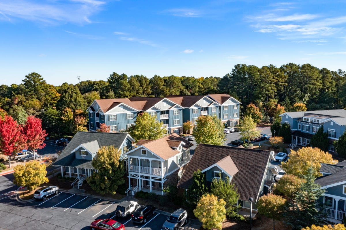 Aerial shot of the property at West 22 in Kennesaw, Georgia