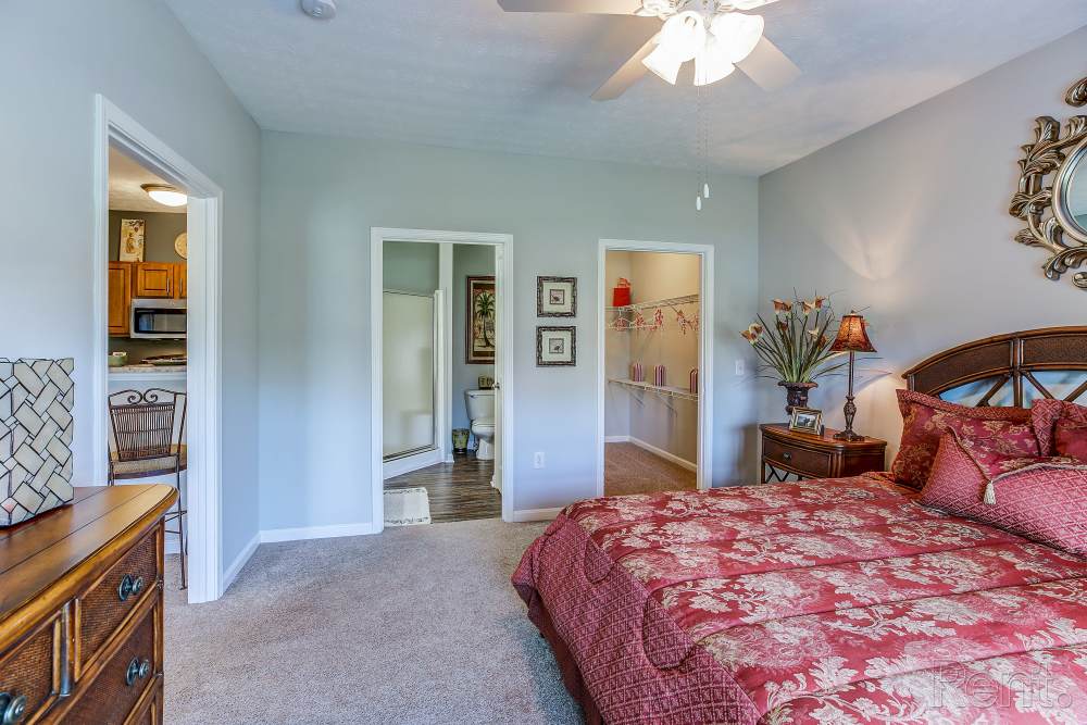 bedroom with wall to wall carpeting