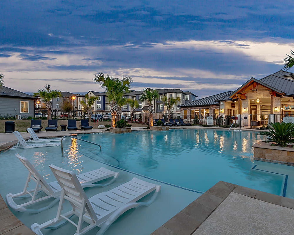 State-of-the-art swimming pool at Plum Creek Vue in Kyle, Texas