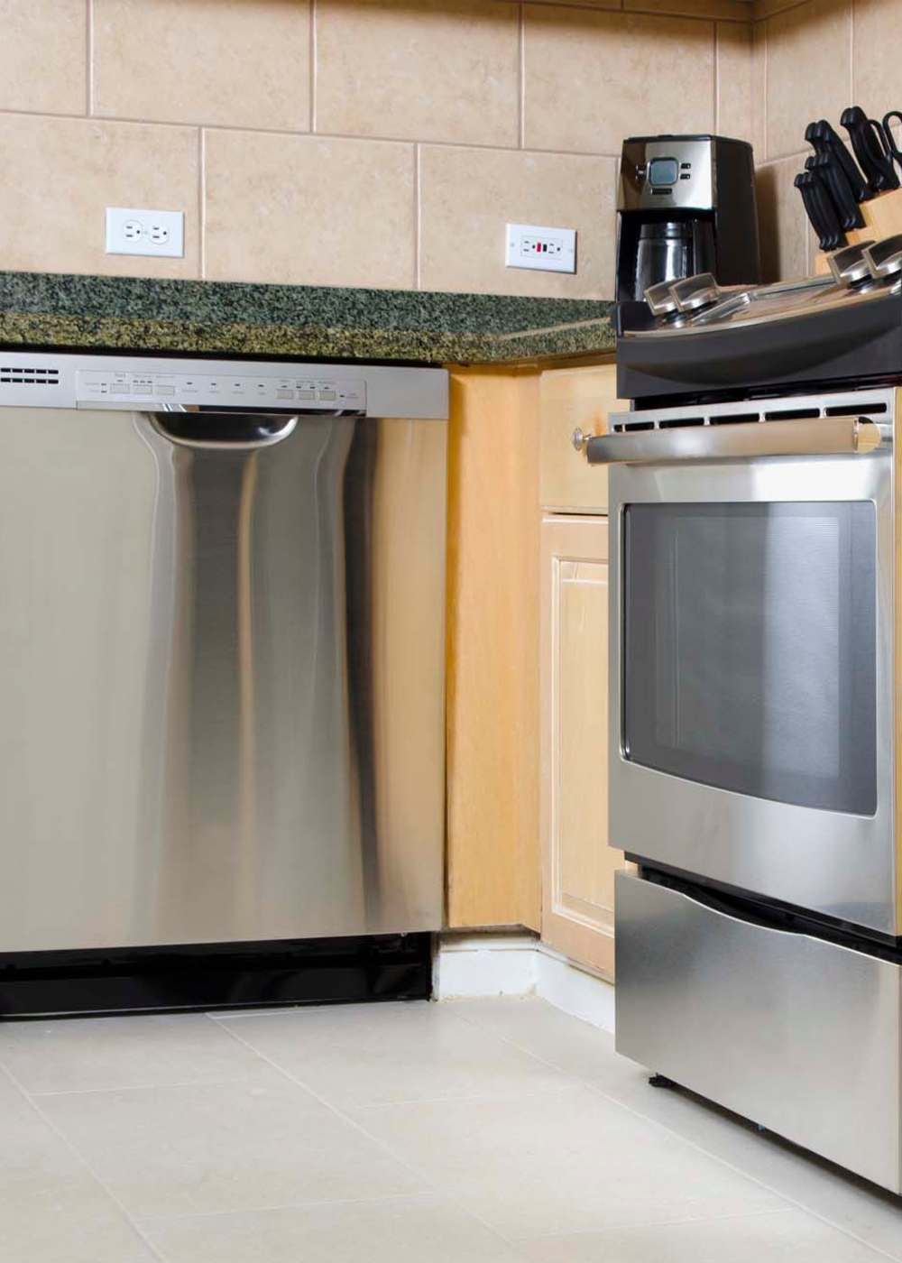 Kitchen with energy-efficient appliance at The April in Canyon Lake, Texas