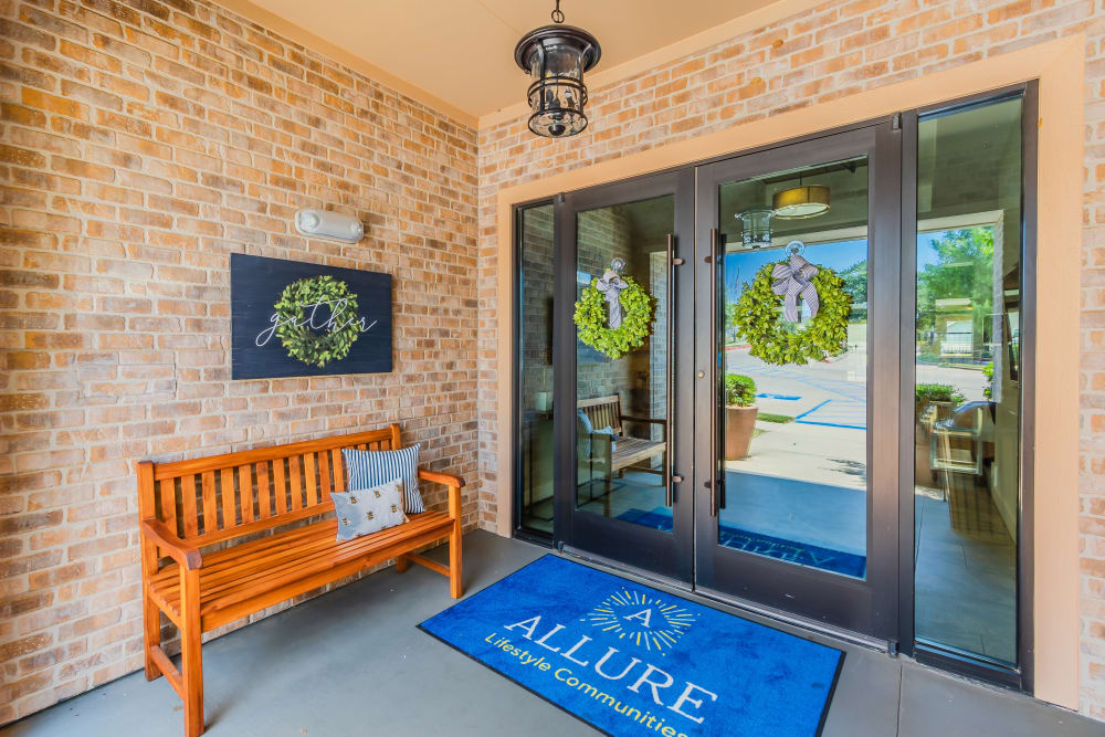 Front entrance of Sunstone Village in Denton, Texas.