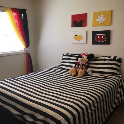 cozy bedroom at Carter Lake in Joint Base Lewis McChord, Washington