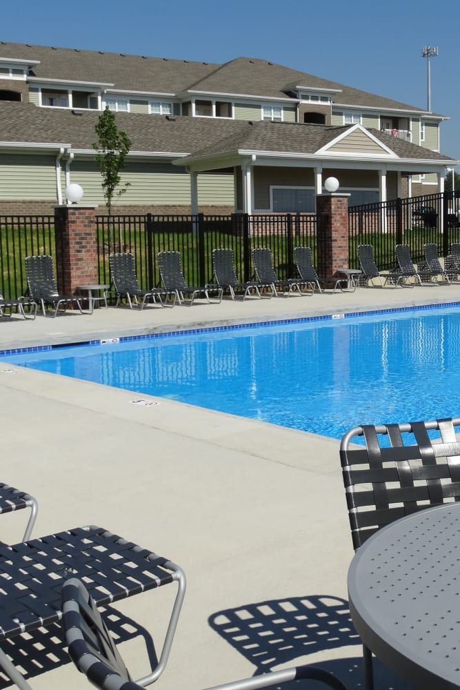Refreshing and relaxing pool at Oak Grove Crossing Apartments in Newburgh, Indiana
