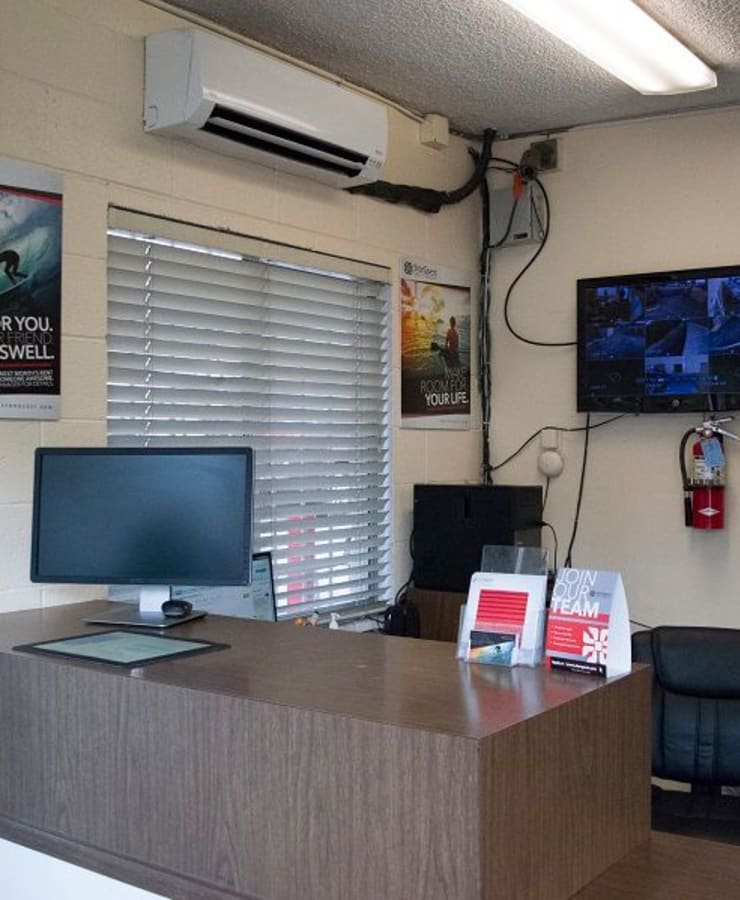 Interior of the leasing office at StorQuest Self Storage in Gainesville, Florida
