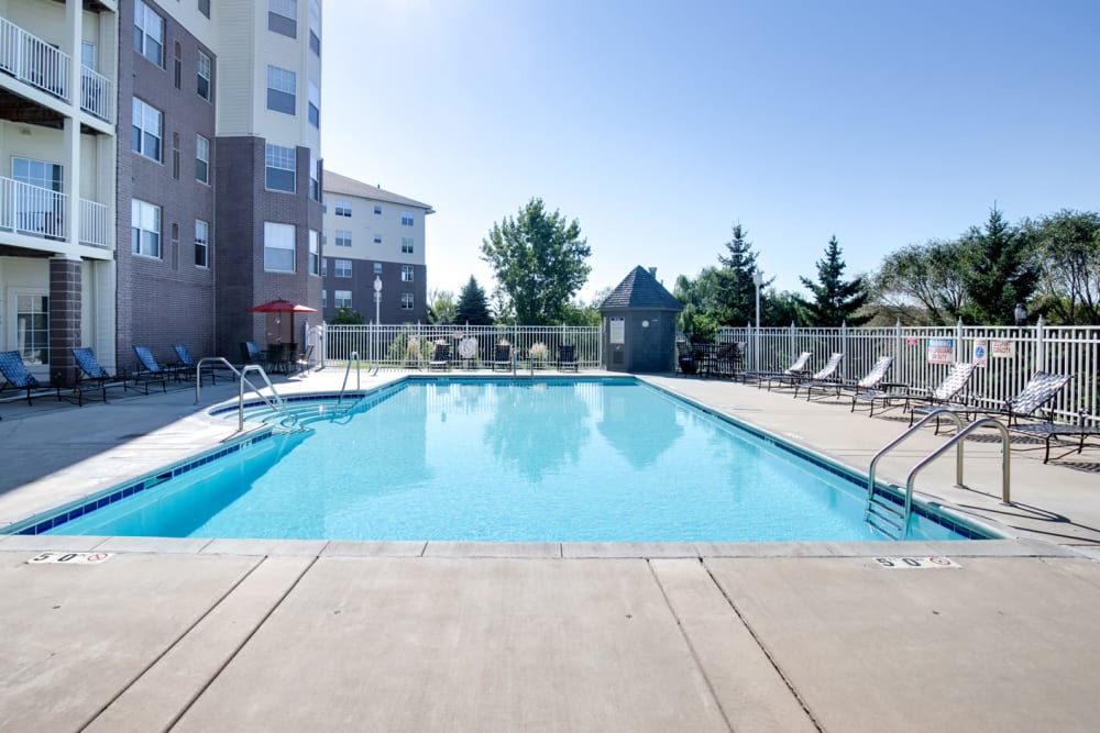 A large swimming pool at Provence Apartments in Burnsville, Minnesota