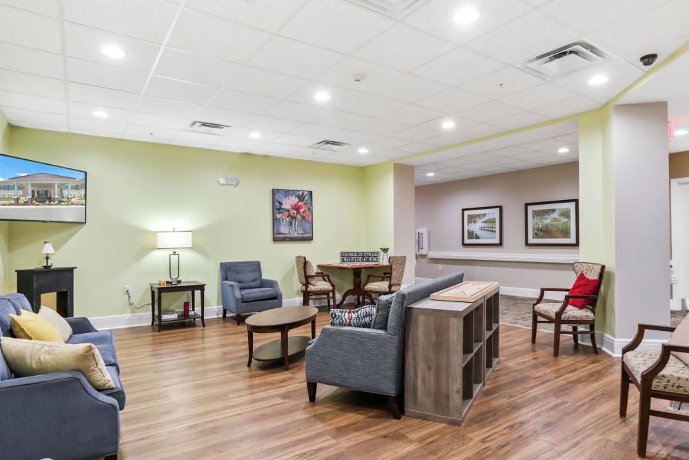 Seating area at Harmony at Martinsburg in Martinsburg, West Virginia