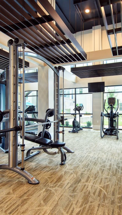 Exercise equipment at Park Rowe Village at Perkins Rowe in Baton Rouge, Louisiana