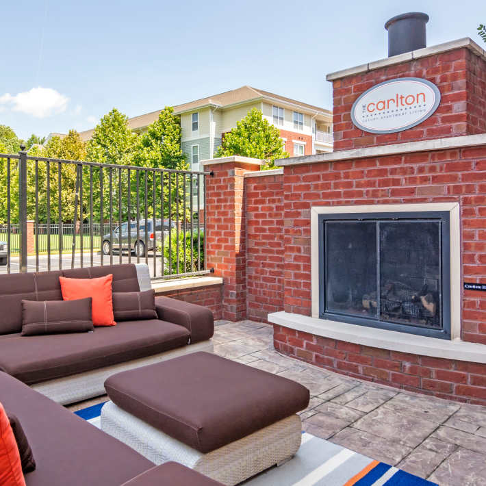 Stylish firepit at The Carlton at Greenbrier, Chesapeake, Virginia