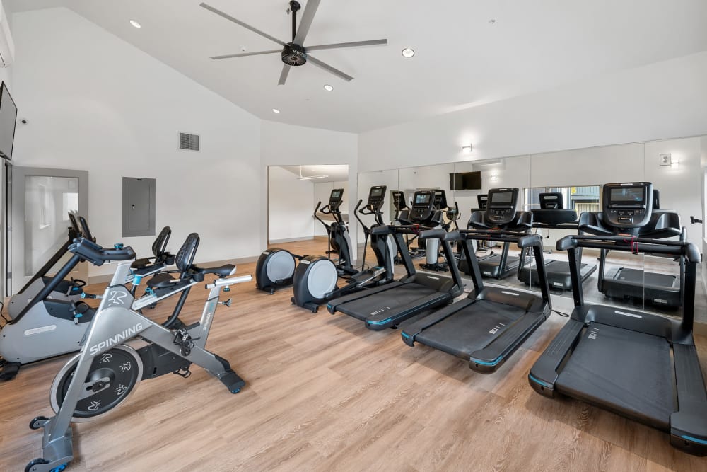 Fitness center at Ballena Village Apartment Homes in Alameda, California