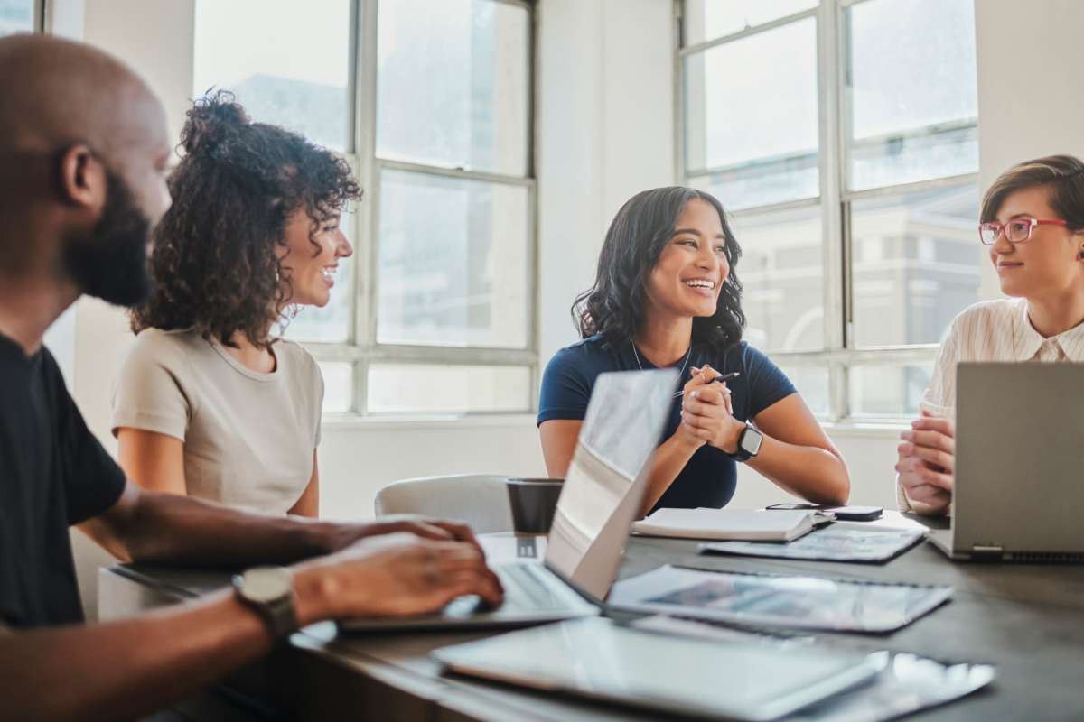 Team members in a meeting at Peters Residential in Culver City, California