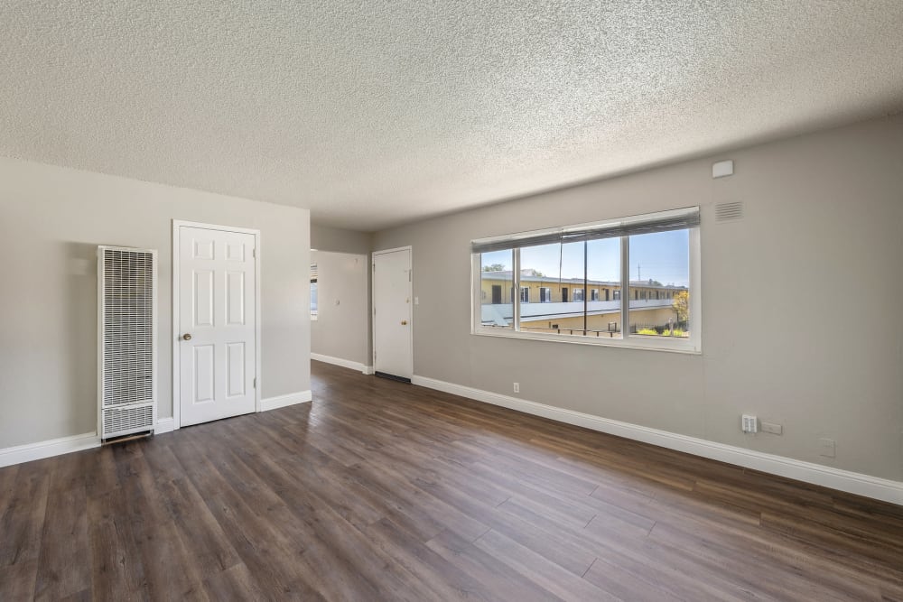 Living room at Garden Court in Alameda, California