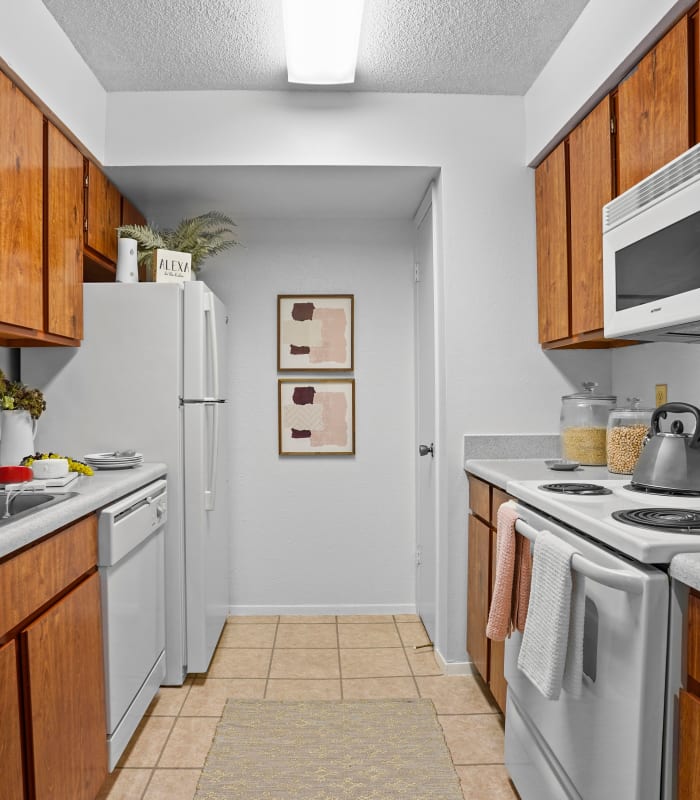 Kitchen at Double Tree Apartments in El Paso, Texas