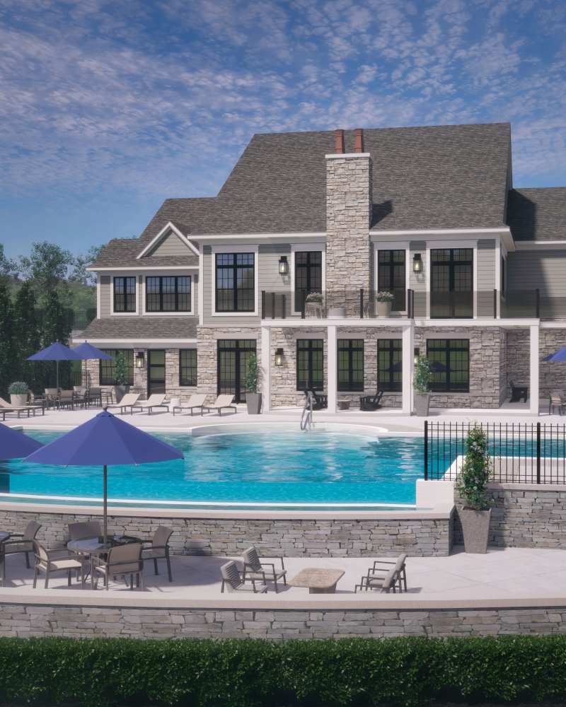 Rendering of swimming pool at Encore at West Valley in White Lake, Michigan