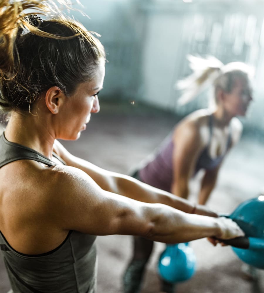 Fitness center at Market Village Apartments in Fairview, Oregon