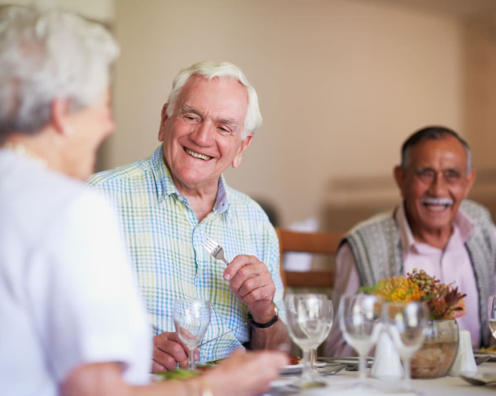 Residents enjoy restaurant-style meals at Country Manor Memory Care in Davenport, Iowa.