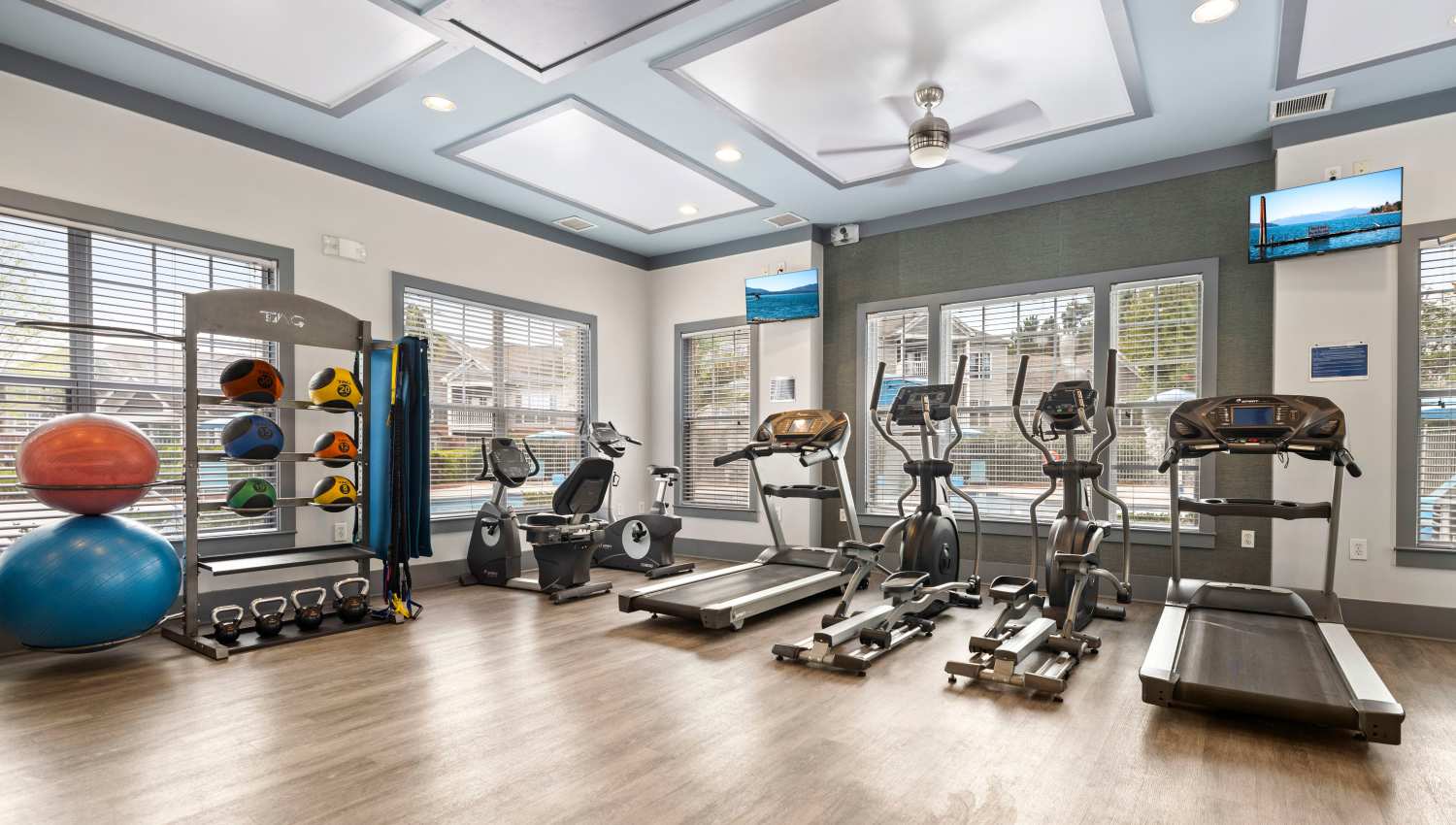 Onsite fitness center at Odyssey Lake in Brunswick, Georgia