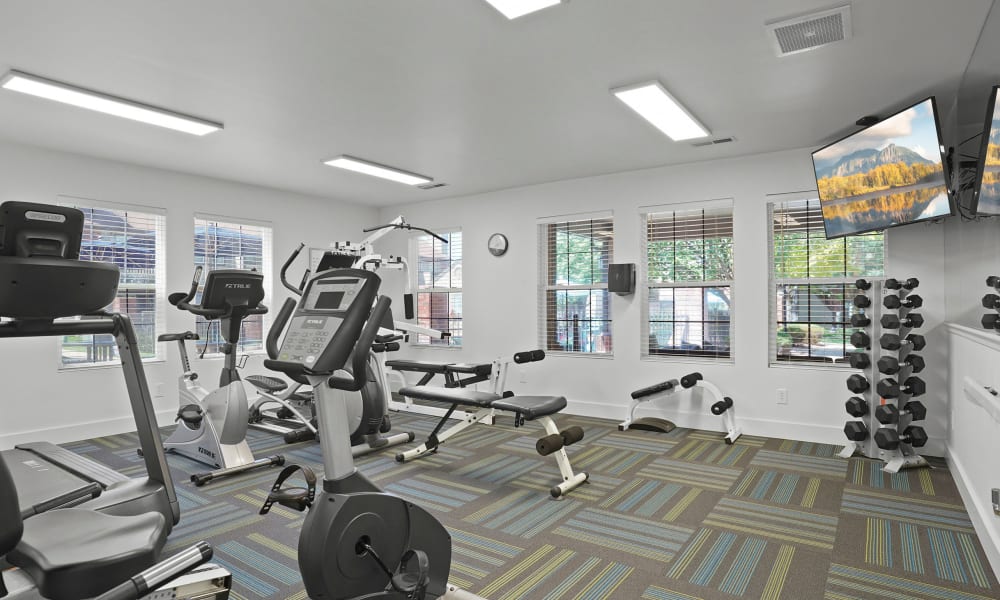 Gym at Huntington Park Apartments in Wichita, Kansas