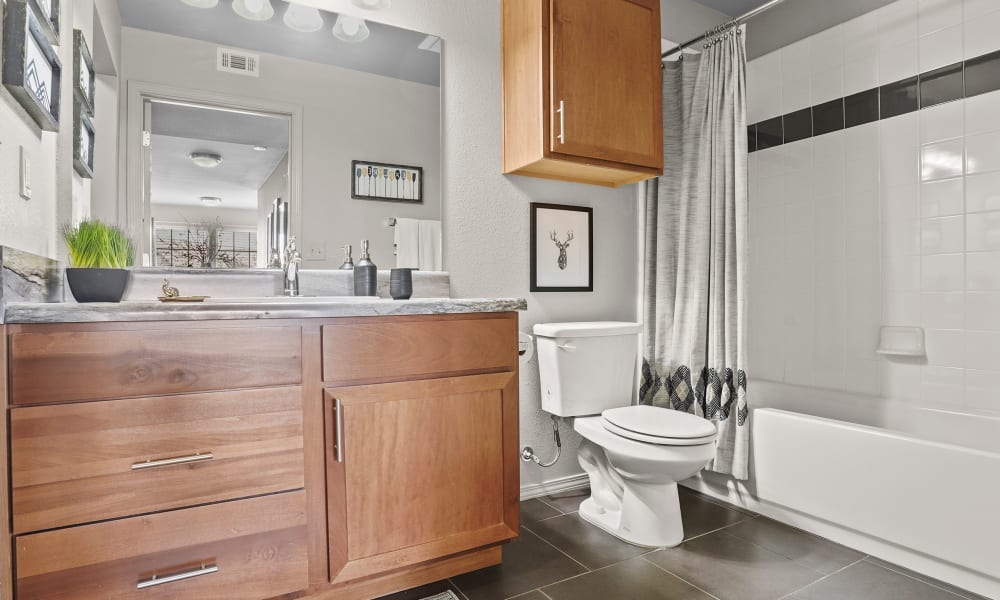 Bathroom at Portofino Apartments in Wichita, Kansas