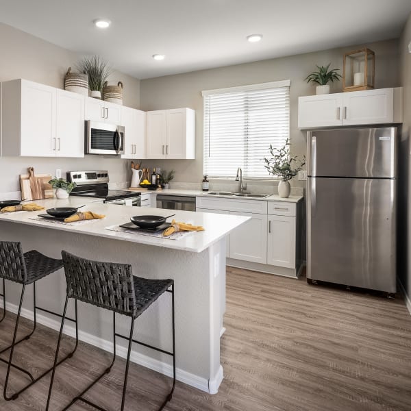 Modern kitchen area at TerraLane at Canyon Trails in Goodyear, Arizona