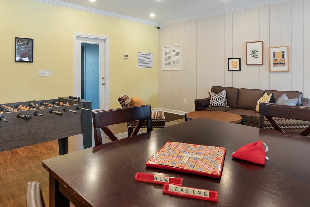 The game room at The Reserve at Red Bank Apartment Homes in Chattanooga, Tennessee