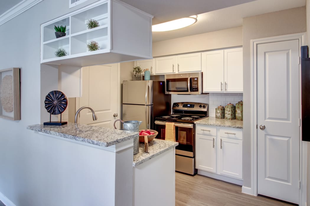 Kitchen and dining room combo at The Paramount