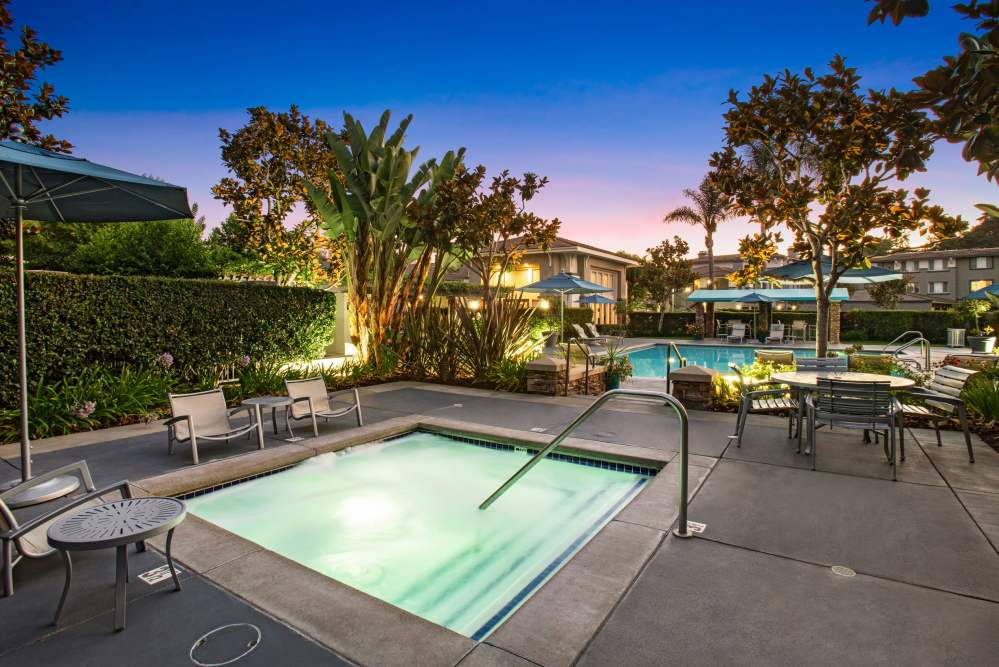Resort-style spa at Alicante Apartment Homes in Aliso Viejo, California