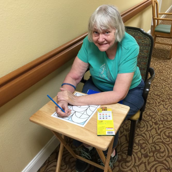 Healthy resident at Grand Villa of Delray East in Delray Beach, Florida