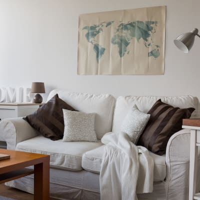 A furnished living room at Santa Margarita in Oceanside, California