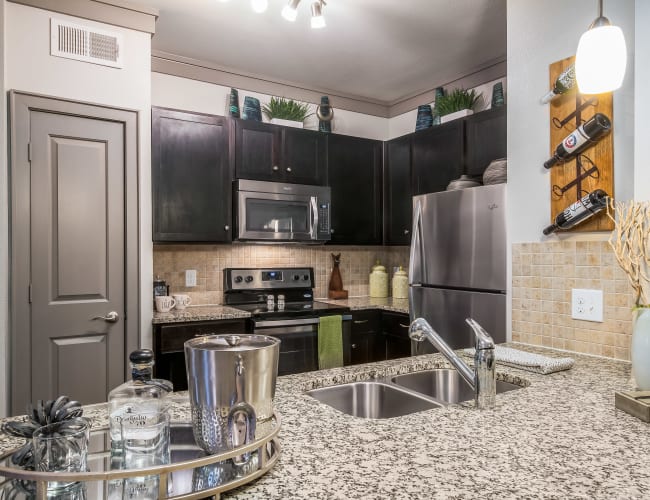 Fully equipped kitchen at Sorrel Phillips Creek Ranch in Frisco, Texas