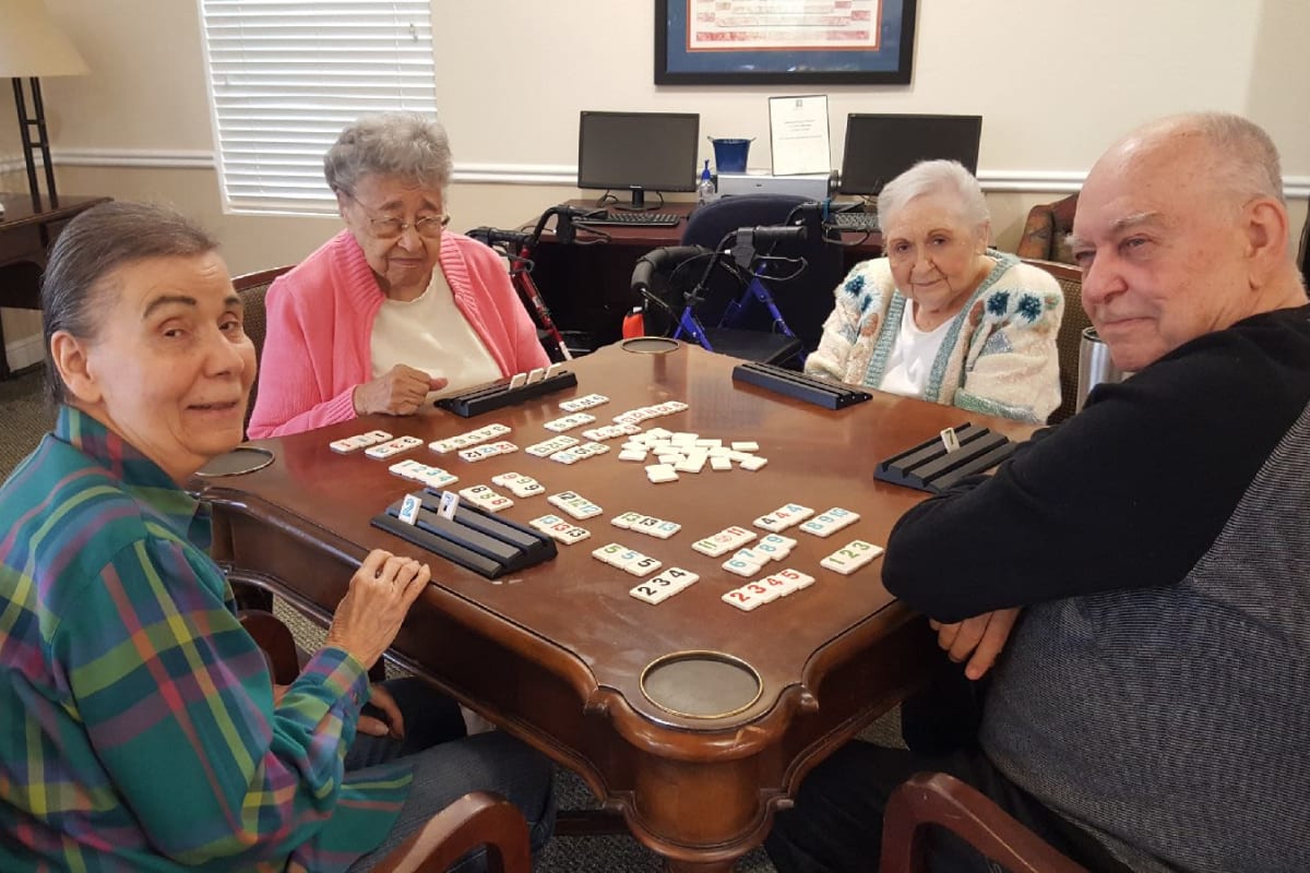 Residents playing games at Parsons House Frisco in Frisco, Texas