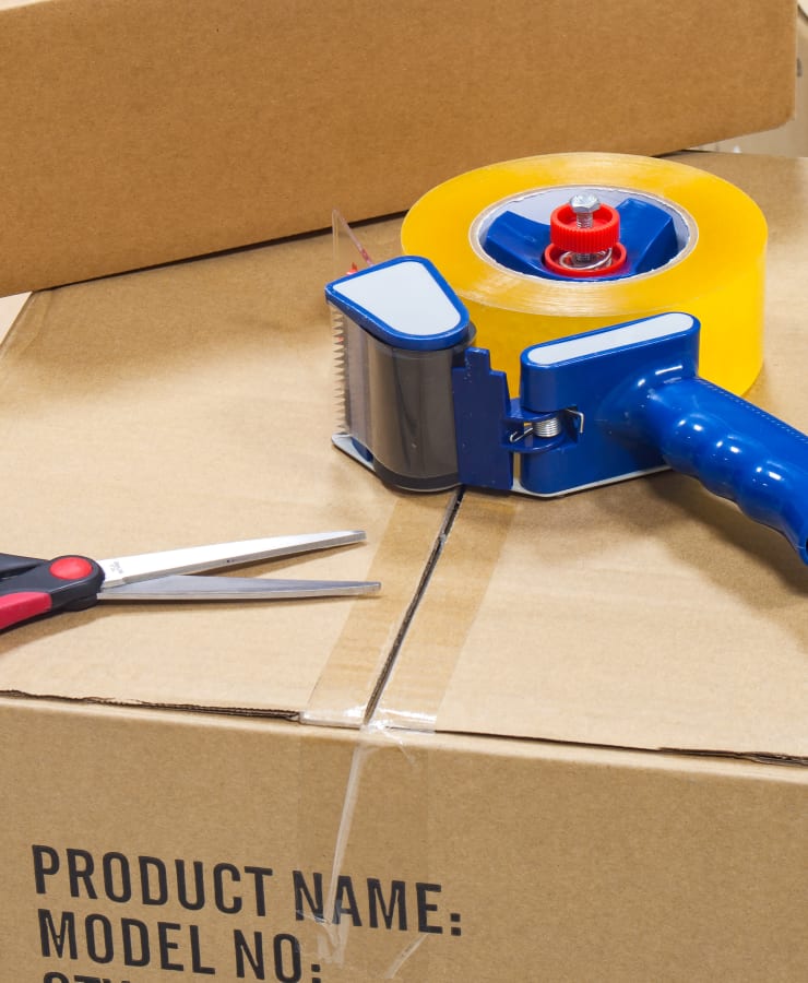Packing supplies at The Storage Place in Mesquite, Texas