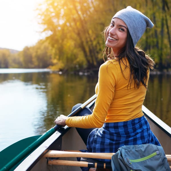 Woman in a canoe near ATX Fenton in Austin, Texas