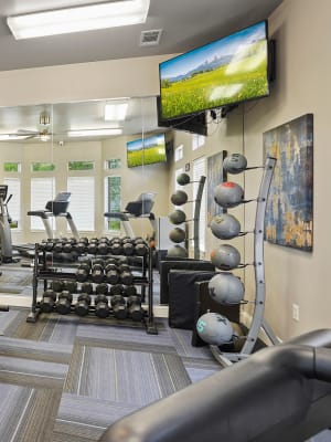 Fitness center at Villas of Waterford Apartments in Wichita, Kansas