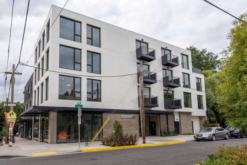 Private balconies and patios to enjoy outdoor space at Division 30 in Portland, Oregon