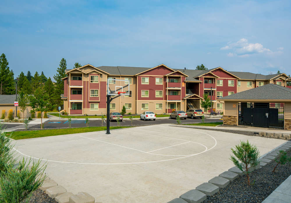 Half basketball court at Copper River in Spokane, Washington