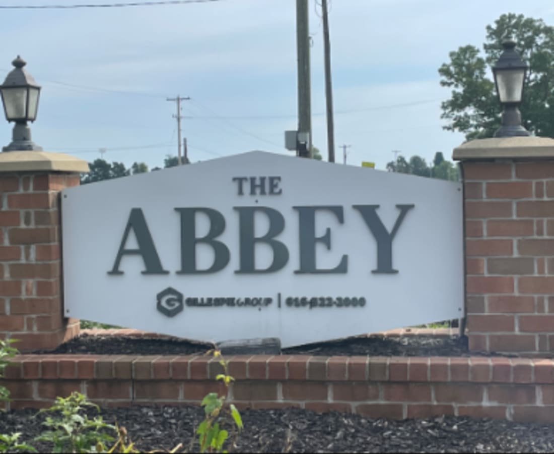 Front sign at The Abbey in Ionia, Michigan 