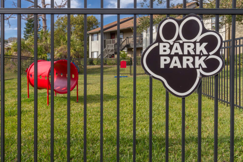 Onsite dog park at City Harbor in Melbourne, Florida