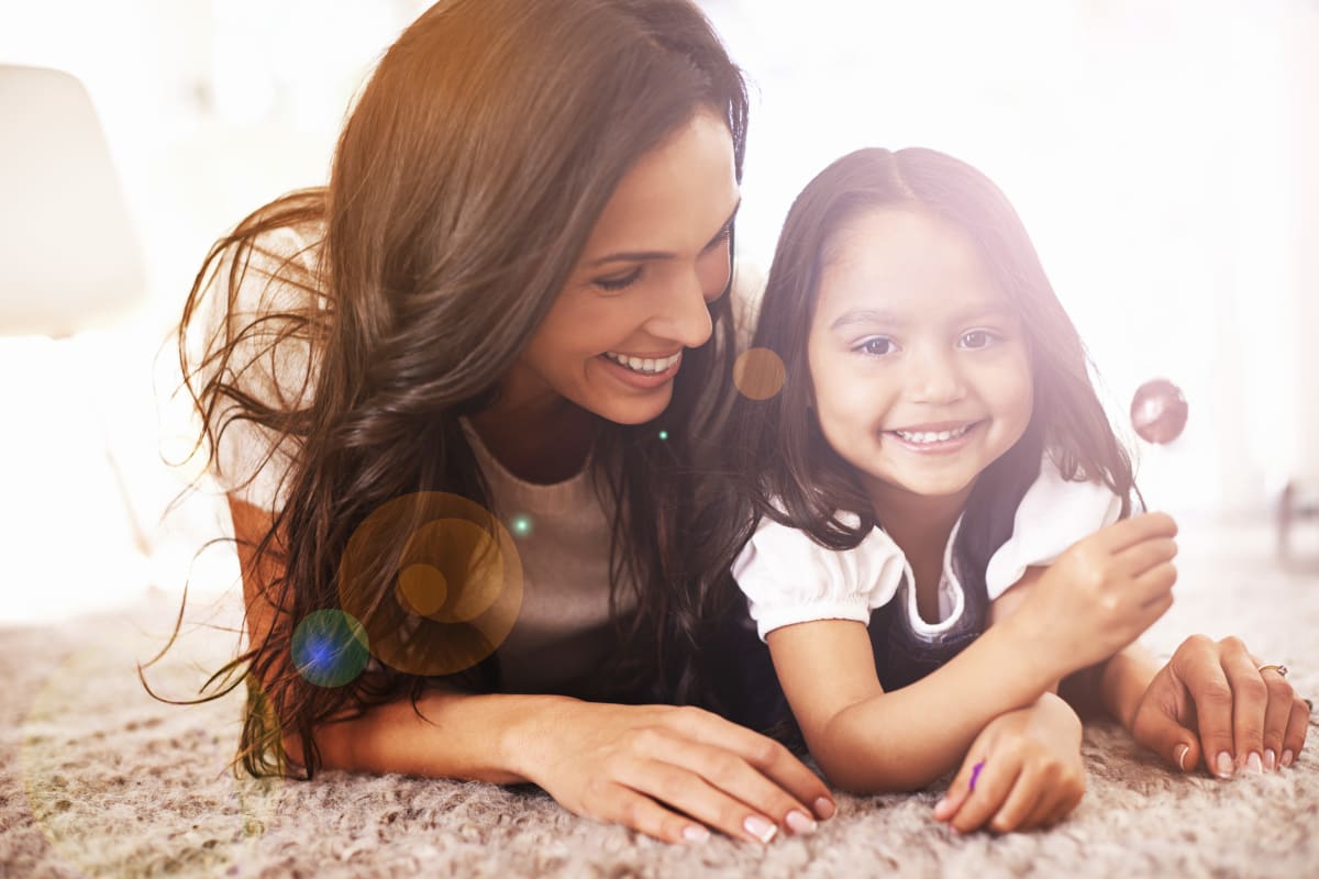 Family loving their new home at Lakeside Apartments in Wheaton, Illinois