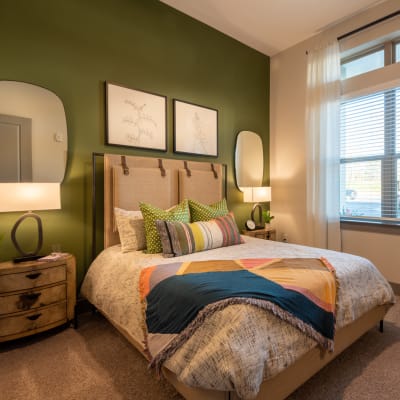 Beautiful furnished bedroom at The Reserve at Patterson Place in Durham, North Carolina
