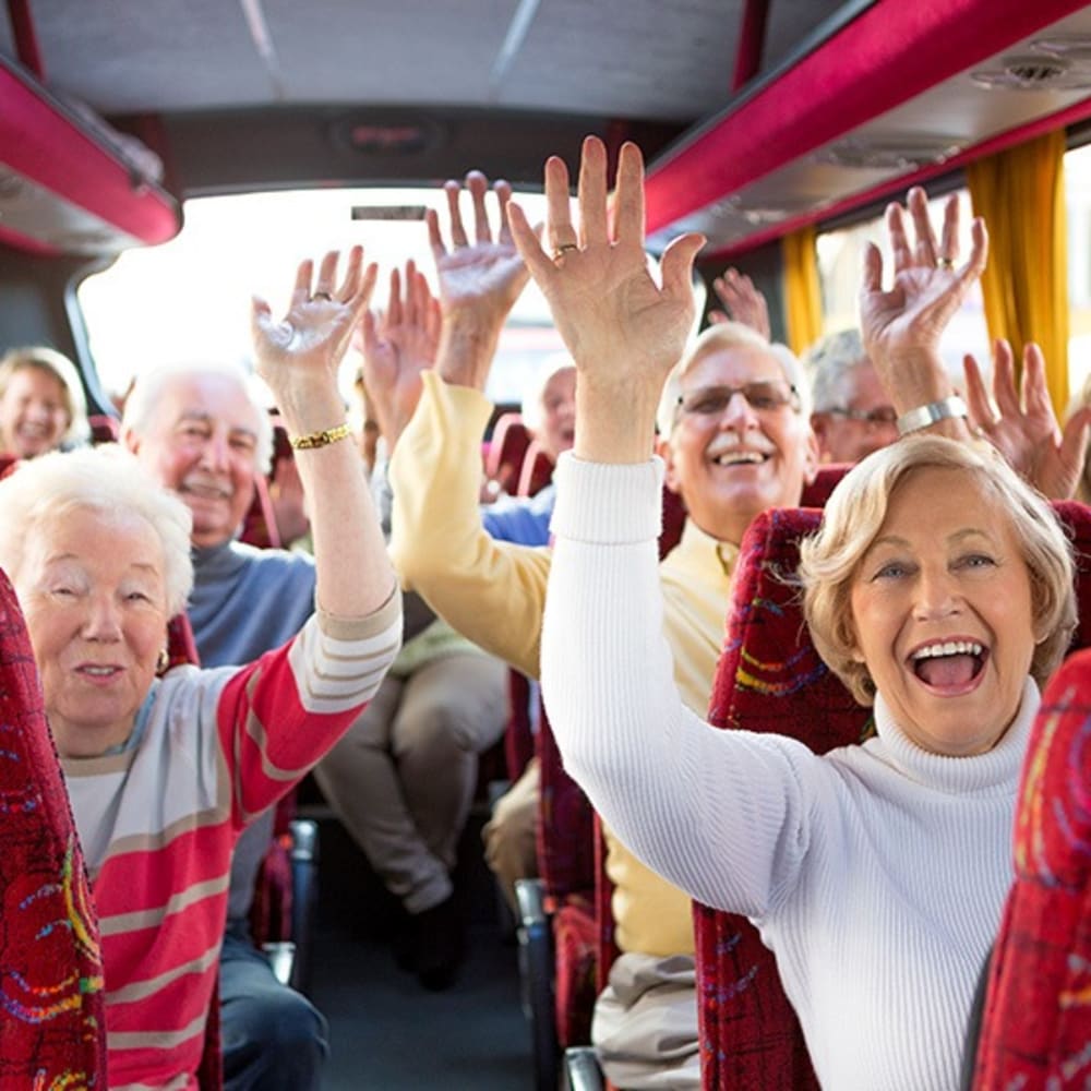 Happy Residents on the bus at Golden Sands in Ocean Park, Washington