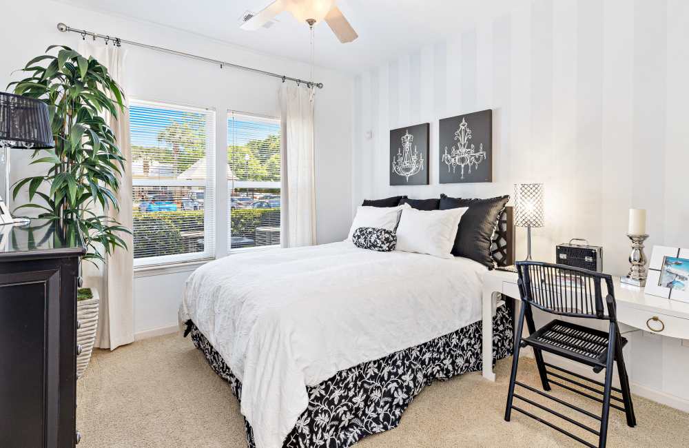 Suite style bedroom at The Crossings At Nine Mile Road in Pensacola, Florida
