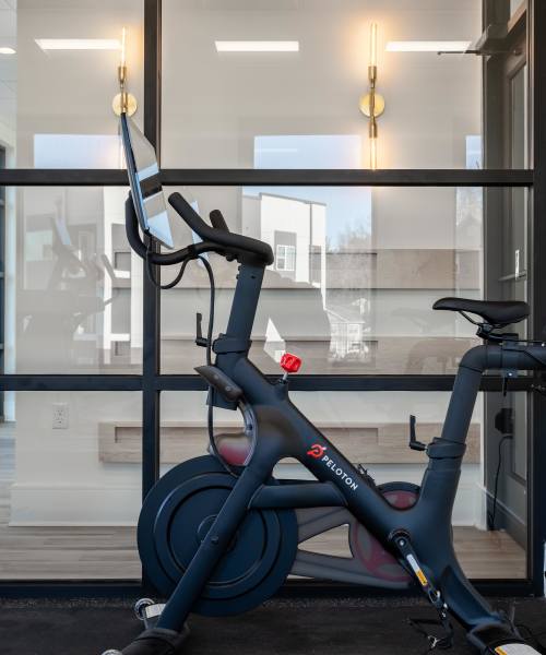 Peloton Bike in the gym at 5 Row in Charlottesville, Virginia
