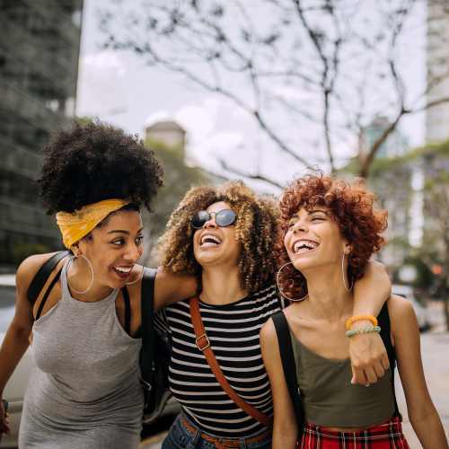 Residents enjoying a walk near Mosaic at Mueller in Austin, Texas